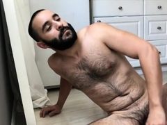 arab hairy jock fucking with dildo and white socks
