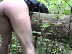 Voyeur Pov Of Creampied Ftm Cunt & Spanking In A Forest