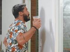 Gay bartenders having fun time in a smoothie shop - Joey Mills , Clark Reid