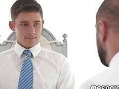 Marco Napoli jerk his new human toy until he cum