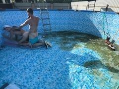 #395 Boss Fucks Guy At The Bottom Of The Pool While Neighbors Watch Them
